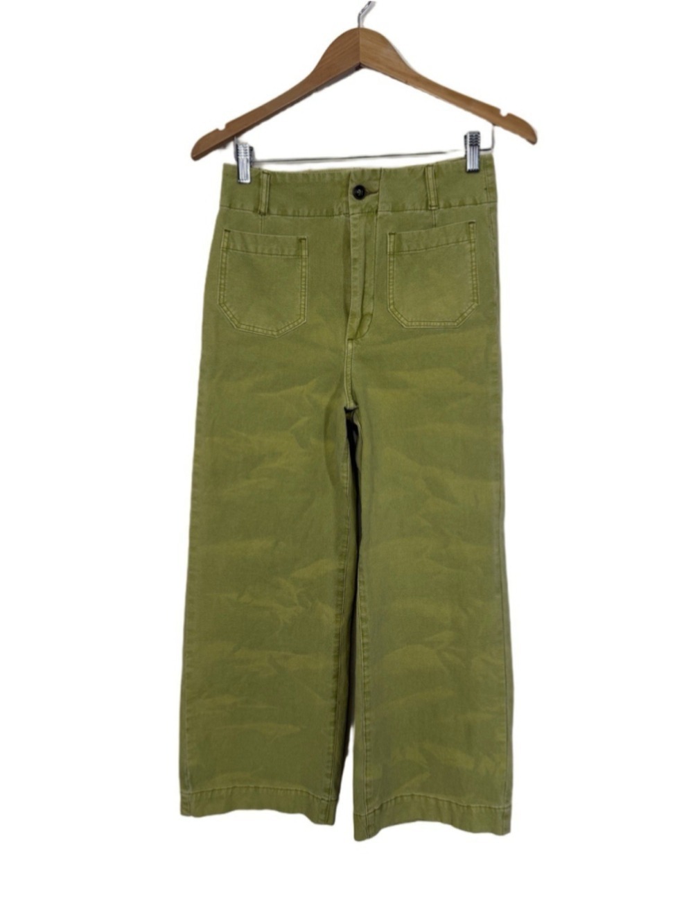 ANTHROPOLOGIE PILCRO THE SKIPPER HIGH RISE CROP PATCH POCKET PANTS MOSS Sz 28 - Picture 4 of 14